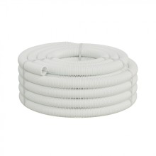 Труба ПП-FR гофрир. легкая, с зондом,без галогена, ПЛЛ 32мм Экопласт (60132HFR-W) - Труба ПП-FR гофрир. легкая, с зондом,без галогена, ПЛЛ диам.32мм ПВ-0 (25м) цвет белые 1 палл.=1200м Экопласт