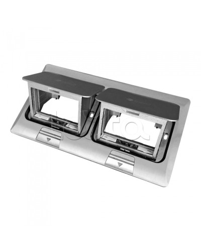 Люк в пол на 2x2 поста (45х45мм) в комплекте с коробкой и суппортом, сталь Экопласт (70027) в Москве Системы лючков и колонн Pintop.ru