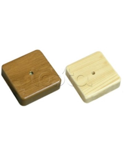 Коробка 1 постовая распред. 75х75х20 c текстурой дерева (орех) Экопласт 72908N в Москве Распределительные коробки Pintop.ru