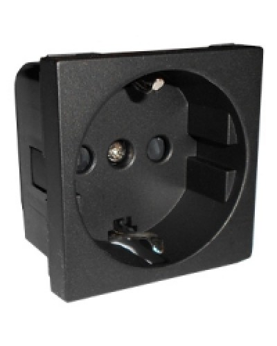 Розетка с заземляющими контактами и защитными шторками, (черный бархат) LK45 Экопласт (851408) в Москве Аксессуары для кабель-канала Pintop.ru