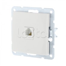 Розетка телефонная RJ-12 с накладкой (белый) LK60 Экопласт (865504-1)
