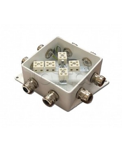 Коробка монтажная огнестойкая Гефест КМ-О (10к*10,0)-IP66-120х120, четыре ввода в Москве Распределительные коробки Pintop.ru