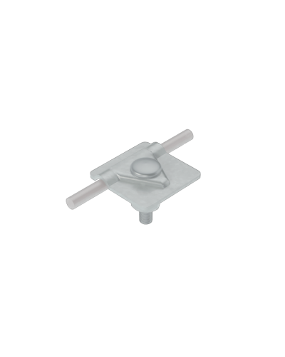 Универсальный соединитель для прутка Ø 5-10 мм с 1 пластиной 40х40 мм CU КМ-Профиль (USM-D5-10 CU) в Москве Аксессуары для лотков Pintop.ru