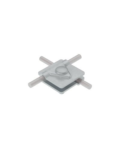 Универсальный соединитель для прутка Ø 5-10 мм с 2 пластинами 40х40 мм CU КМ-Профиль (2USM-D5-10 CU) в Москве Аксессуары для лотков Pintop.ru