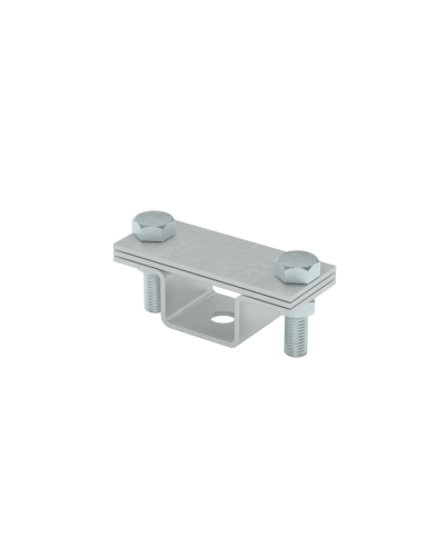 Универсальный держатель на мостовой опоре для полосы до 40 мм с 2 пластинами КМ-профиль (UDMO2-B40) в Москве Монтажные материалы Pintop.ru