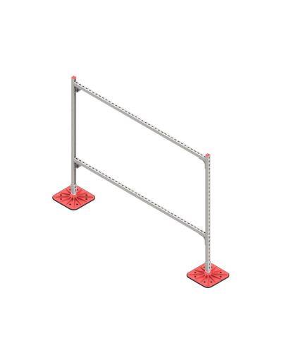 Опорная конструкция для горизонтальных прямоугольных воздуховодов и металлических лотков кабеленесущих систем TECHNORAPTOR FOOT 2000х1500 КМ-профиль (KM-TR-F-SSHRAD-2000-1500) в Москве Системы видеонаблюдения Pintop.ru
