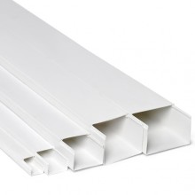 Кабель-канал 40x16x2000, двойной замок, белый (ПожТехКабель)