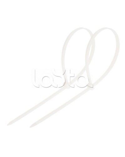 Стяжка нейлоновая неоткрывающаяся, безгалогенная (halogen free) 300x3.6мм, белая (100 шт) в Москве Стяжки-хомуты Pintop.ru