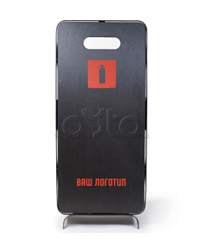 Подставка интерьерная ПРЕСТИЖ черная для огнетушителей высотой до 600 мм с логотипом заказчика ПОЖТЕХНИКА в Москве Аксессуары для огнетушителей Pintop.ru