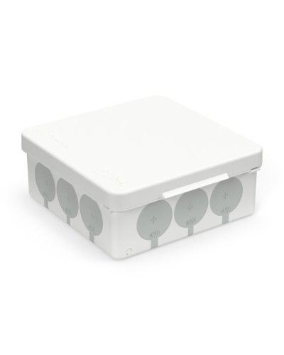 Коробка распред. 60-0303-9003с двухкомп. (HF) белая с серым 100х100х40 (90шт/кор) Промрукав (60-0303-9003с) в Москве Распределительные коробки Pintop.ru