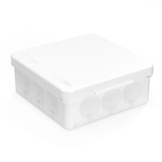 Коробка распред. 60-0303-9003м двухкомп. (HF) белая 100х100х40 (8шт/уп) Промрукав (60-0303-9003м)