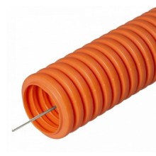 Труба гофрированная ПНД лёгкая 350 Н безгалогенная (HF) оранжевая с/з д50 (15м/660м уп/пал) Промрукав (PR.025061)