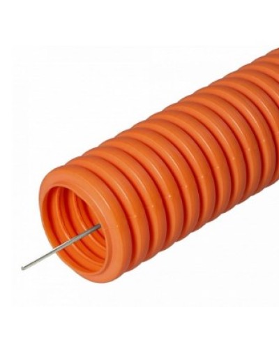 Труба гофрированная ПНД лёгкая 350 Н безгалогенная (HF) оранжевая с/з д50 (15м/660м уп/пал) Промрукав (PR.025061) в Москве Труба гофрированная Pintop.ru