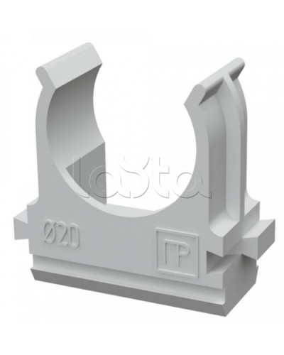 Крепеж-клипса для труб АБС-пластик в п/э д20 (100шт/1500шт уп/кор) Промрукав (PR.02620) в Москве Держатели, клипсы, скобы Pintop.ru