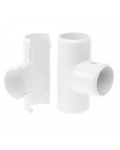 Тройник разборный белый д20 (50шт/600шт уп/кор) Промрукав (PR.07320б) в Москве Повороты, муфты, тройники Pintop.ru