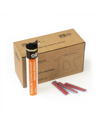 Комплект газовый баллон 165 мм и гвозди 3х16 мм (кованые) (1000 шт/уп) Промрукав (PR08.22647) в Москве Аксессуары для кабель-канала Pintop.ru