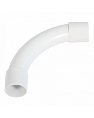Соединитель угловой белый d20 мм (5шт/300шт уп/кор) Промрукав (PR13.0464) в Москве Повороты, муфты, тройники Pintop.ru