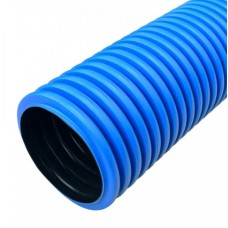 Труба гофрированная двустенная ПНД жесткая тип 750 (SN8) синяя д200 5,7м (11,4м/уп) Промрукав (PR15.0246)