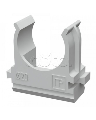 Крепёж-клипса для труб д20 безгалогенная (HF) атмосферостойкая серая (100шт/1500шт уп/кор) Промрукав (PR13.0345) в Москве Держатели, клипсы, скобы Pintop.ru