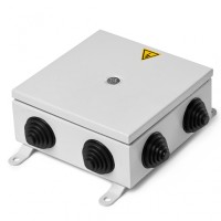 Коробка монтажная огнестойкая металлическая герметичная КМОМГ (12к х 10мм) 200х200х60 IP 66 (6 вводов) ПожТехКабель (076-553)