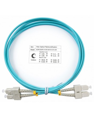 Шнур оптический duplex SC-SC 50/125 mm OM3 2м LSZH Cabeus FOP-50-SC-SC-2m в Москве Патч-корды и пигтейлы Pintop.ru