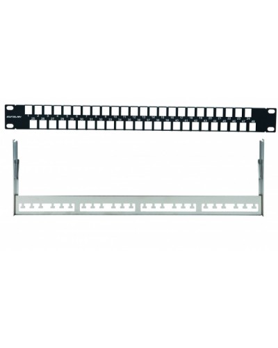 Наборная коммутационная панель 19”, 1U, 48 портов UTP/FTP Eurolan (27F-00-48BL) в Москве Патч-панели Pintop.ru