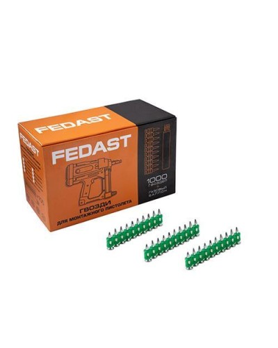 Гвозди 3,0*16 мм усиленные для монтажного пистолета (1000 шт/уп) FEDAST (fd3016eg) в Москве Крепеж: Дюбели, шурупы, саморезы Pintop.ru