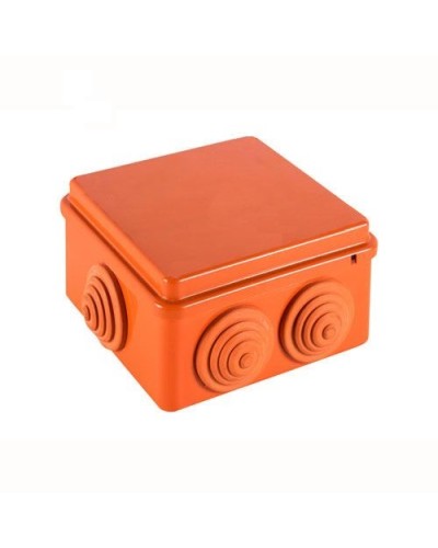 JBS100 Коробка огн. E110, о/п 100х100х55мм, без галогена, 6 вых., IP55, 10P, (0,15-2,5 мм2), цвет оранж. Экопласт (43427HF) в Москве Распределительные коробки Pintop.ru