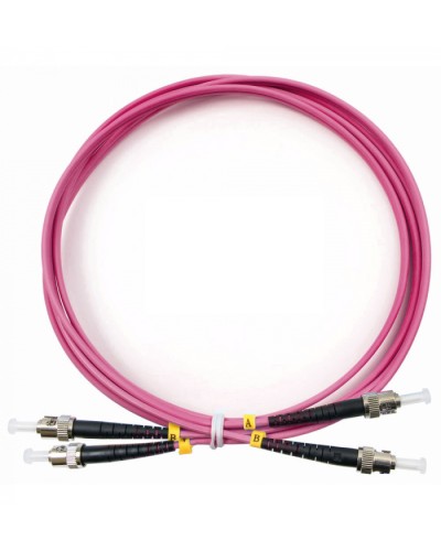 Шнур оптический duplex ST-ST 50/125 mm OM4 1м LSZH Cabeus FOP-50-OM4-ST-ST-1m в Москве Патч-корды оптические Pintop.ru