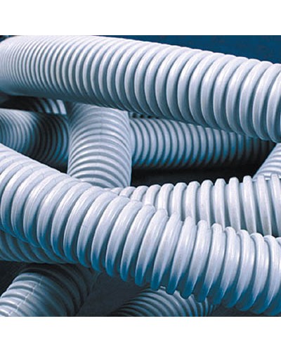Труба ПВХ гибкая гофр. д.20мм, лёгкая без протяжки, 25м, цвет серый DKC 9092025 в Москве Труба гофрированная Pintop.ru
