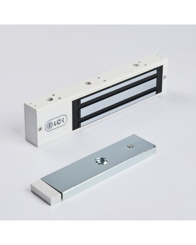 R-Lock RL-EM280-LSW - Электромагнитный замкок, 280кг, DC12/24B, цвет белый, RAL9016(белый), два датчика втроены в корпус замка: датчик Холла и магнито-контактный датчик в Москве Электромагнитные замки Pintop.ru