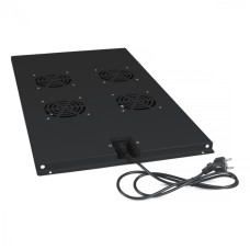 Модуль вентиляторный с 4-я вентиляторами для установки в напольные шкафы Cabeus (TRAY-120-BK)