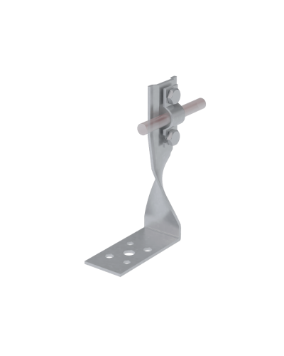 Угловой держатель болтовой скрученный для прутка Ø 5-10 мм H70 мм CU КМ-Профиль (UDBS-H70-D5-10 CU) в Москве Монтажные материалы Pintop.ru