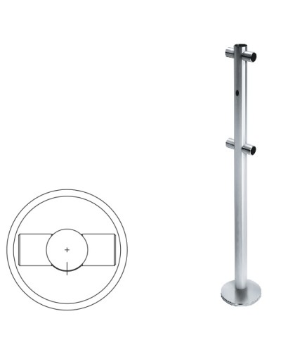 Стойка ограждения i-образная с отверстием под фиксатор (антик серебро) Oxgard в Москве Ограждения Pintop.ru