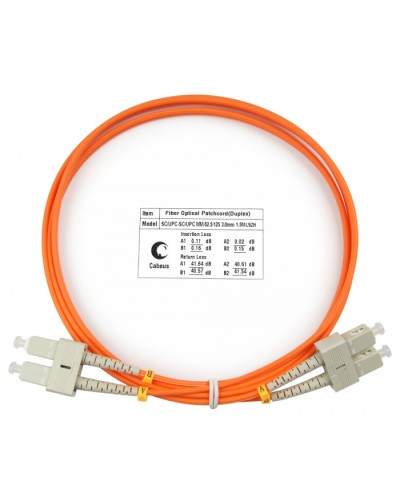 Шнур оптический duplex SC-SC 62,5/125 mm 1,5м LSZH Cabeus FOP-62-SC-SC-1,5m в Москве Патч-корды оптические Pintop.ru