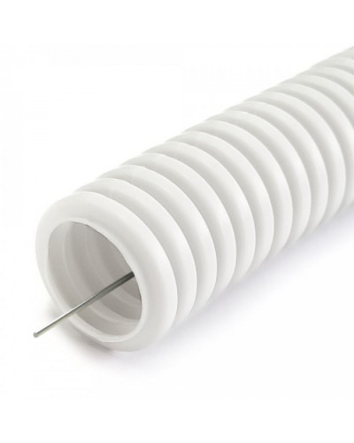 Труба гофр ПЛЛ тяжелая безгалогенная (HF) негорючая (НГ) белая с/з d20 мм (50м/уп) Промрукав (PR02.0398) в Москве Труба гофрированная Pintop.ru