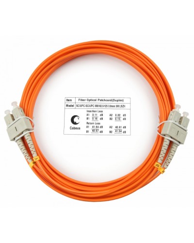 Шнур оптический duplex SC-SC 62,5/125 mm 5м LSZH Cabeus FOP-62-SC-SC-5m в Москве Патч-корды оптические Pintop.ru