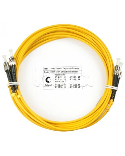 Шнур оптический duplex ST-ST 9/125 sm 25м LSZH Cabeus FOP(d)-9-ST-ST-25m в Москве Патч-корды оптические Pintop.ru