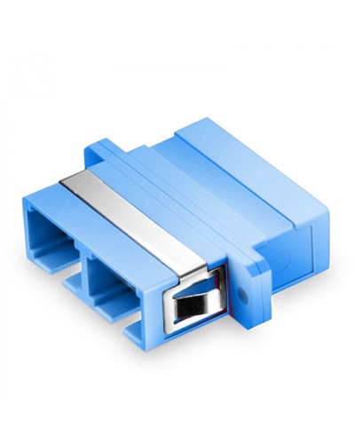 Оптический адаптер OS2, дуплекс SC, с фланцами, синий Eurolan (36A-S2-2S-02BU) в Москве Проходные адаптеры и розетки оптические Pintop.ru