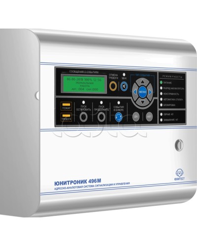 Прибор адресно-аналоговый приемно-контрольный охранно-пожарный Юнитест Юнитроник 496М (ППКОПУ 03041-4-1) в Москве Адресная система пожарной сигнализации Юнитест Pintop.ru