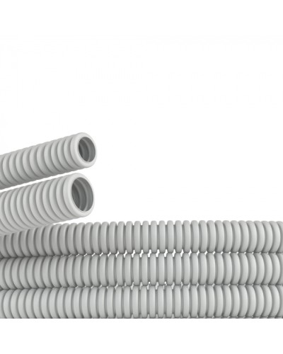 Труба ПВХ гибкая гофр. д.40мм, тяжёлая без протяжки, цвет серый DKC 90540 в Москве Труба гофрированная Pintop.ru