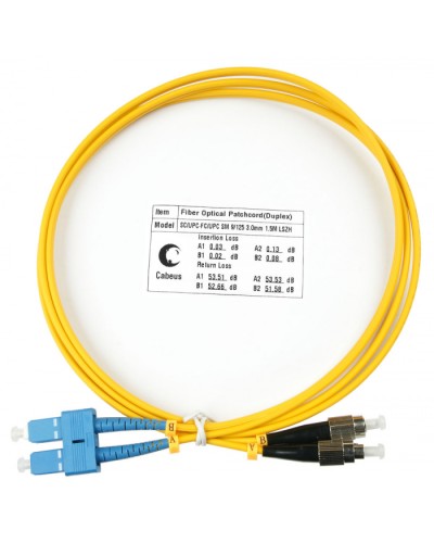 Шнур оптический duplex SC-FC 9/125 sm 1,5м LSZH Cabeus FOP(d)-9-SC-FC-1,5m в Москве Патч-корды оптические Pintop.ru