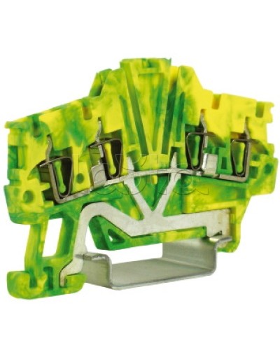 Зажим для заземления, 2 ввод/2 вывода, 1,5 кв.мм желто-зеленый DKC ZHT420 в Москве Держатели, клипсы, скобы Pintop.ru