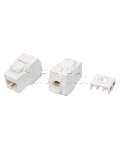 Вставка Keystone Jack RJ-45(8P8C) Hyperline KJ8-8P8C-C5e-180-TLS-WH в Москве Модули Keystone Pintop.ru