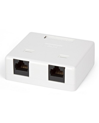 Розетка компьютерная RJ-45(8P8C) Hyperline SB1-2-8P8C-C6-WH в Москве Розетки компьютерные и телефонные Pintop.ru