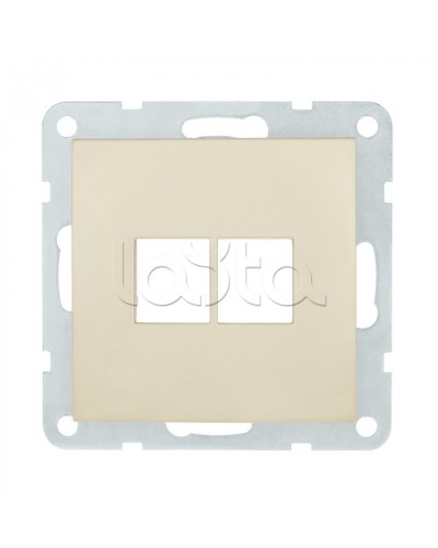 Накладка с суппортом розетки комп. и телеф. на 2 входа (бежевый матовый) БЕЗ механизма LK80 Экопласт (846202-0 в Москве Розетки компьютерные и телефонные Pintop.ru